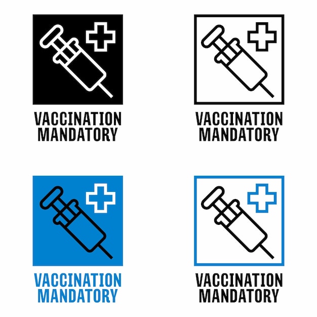 Vector vaccination mandatory infection prevention information sign