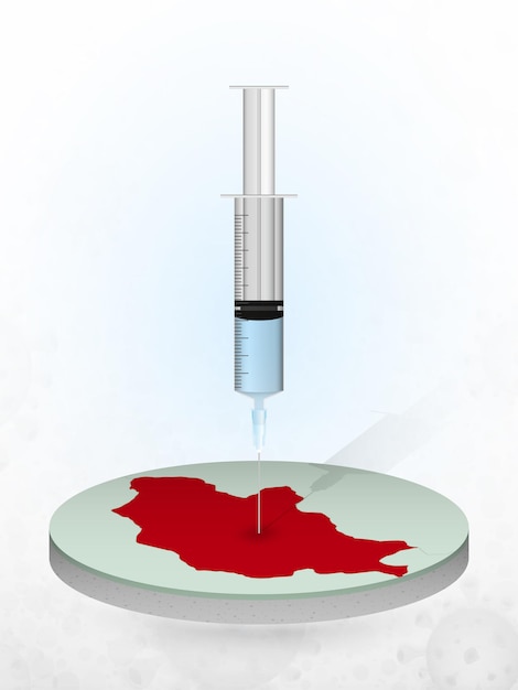 Vaccination of Mongolia, injection of a syringe into a map of Mongolia.