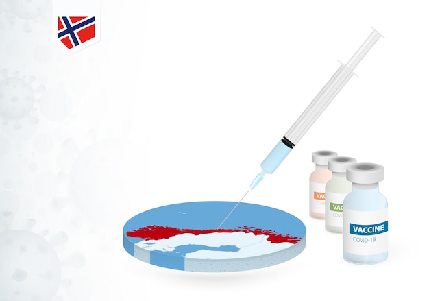Vaccinazione in norvegia con diversi tipi di vaccino covid19 Vettore Premium