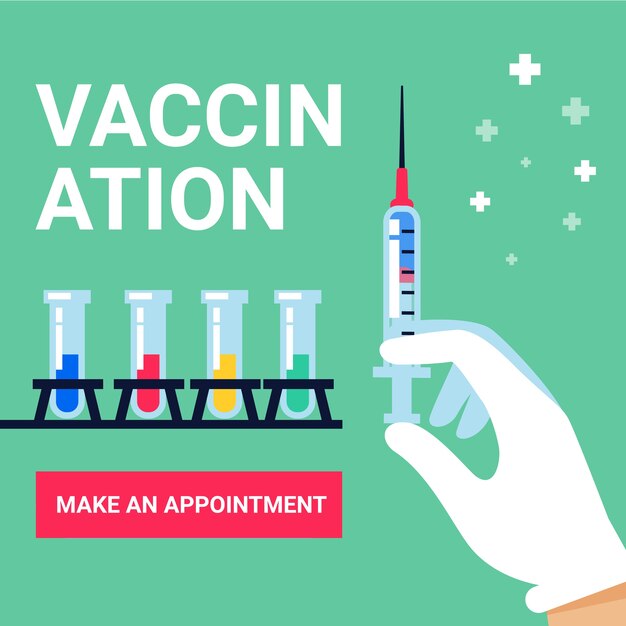 Vector vaccination web banner.