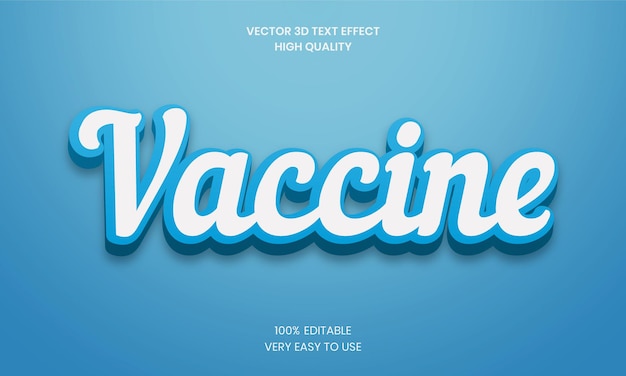 Vaccine 3D Editable Text Effect Premium Vector