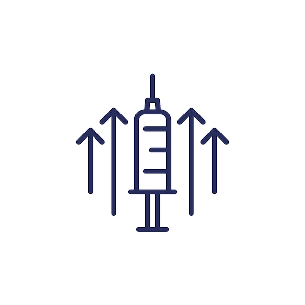 Vaccine booster dose line icon