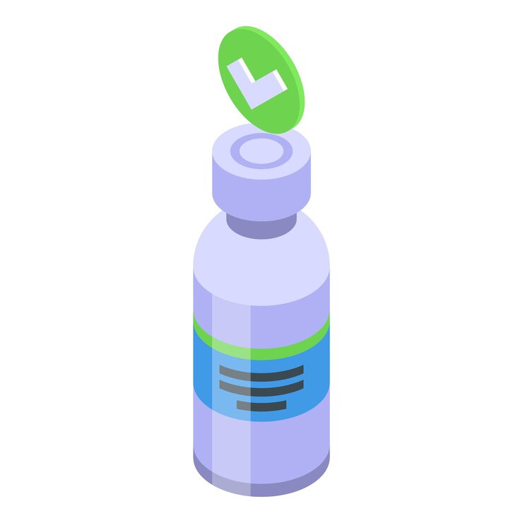 Vector vaccine bottle icon isometric vector health travel pass control