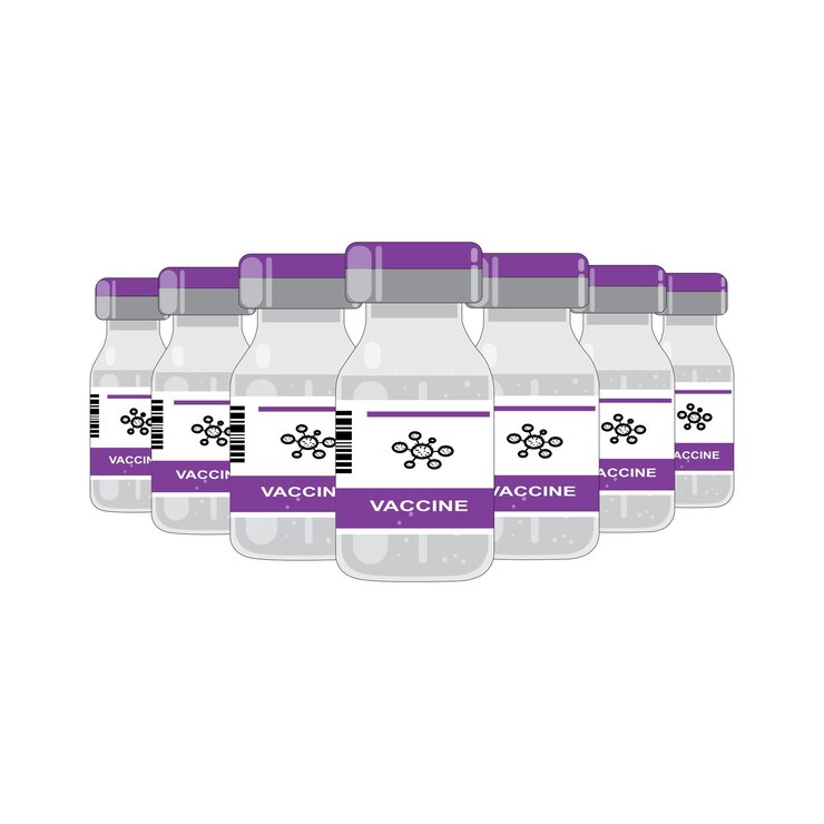 Vector vaccine bottle icon vector illustration