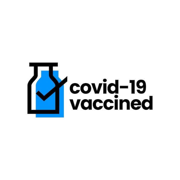 Vaccine check i have got vaccinated covid 19 logo template