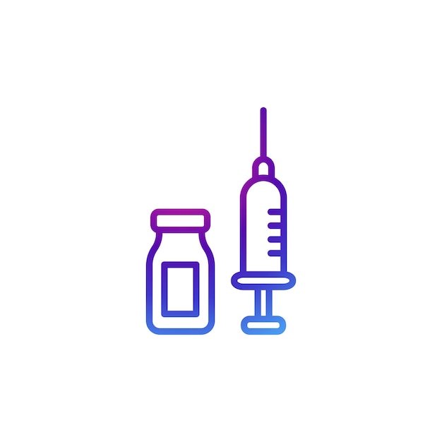 Вектор Значок дозы вакцины с градиентным фиолетовым эффектом