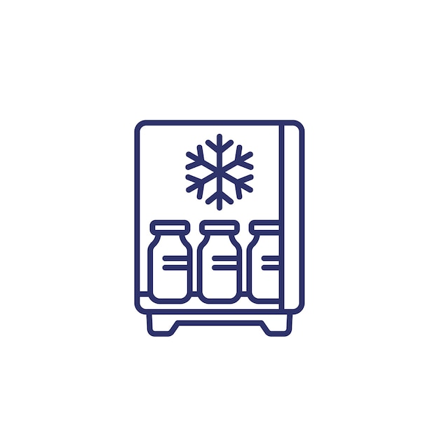 Vaccine in the fridge line icon