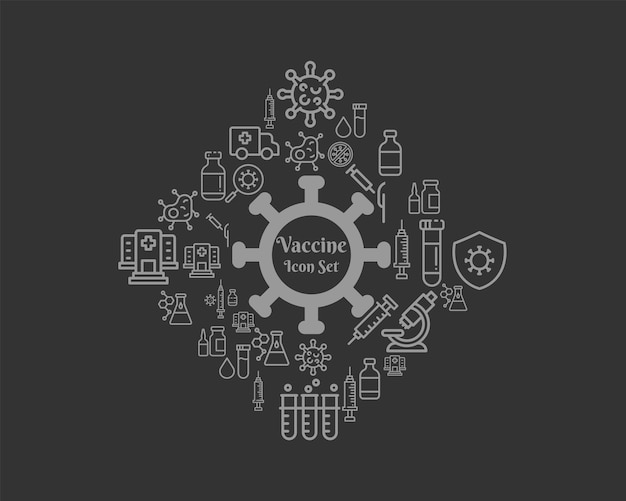 Vaccine icon set design Premium Vector