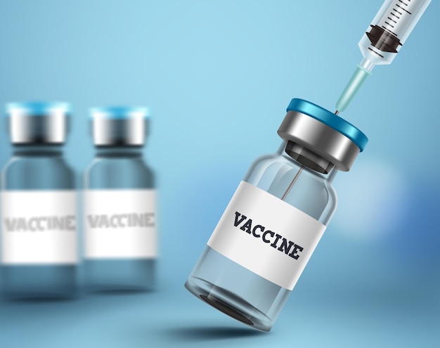 Vaccine injection bottle vector design vaccine shot injection for covid19 coronavirus