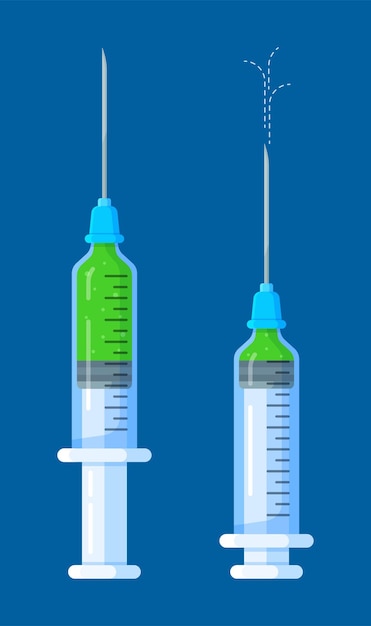 Vector the vaccine is in syringes.