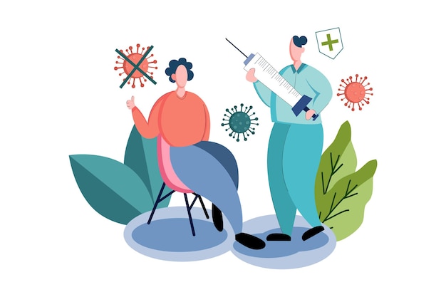 Vaccine medical web illustration