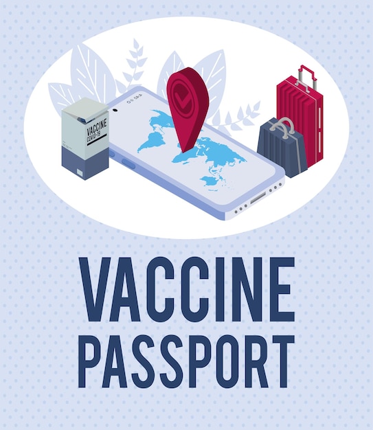 Vector vaccine passport lettering