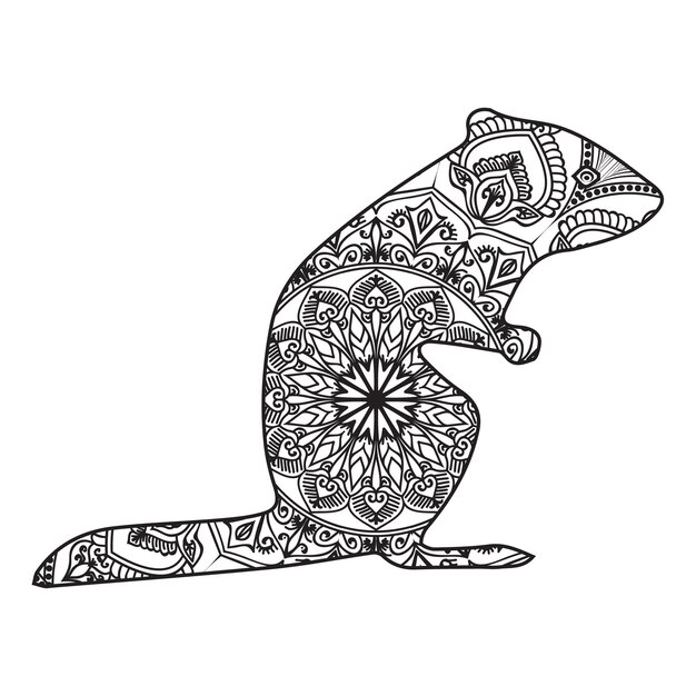 Vactor animal Mandala Coloring Page for All Age