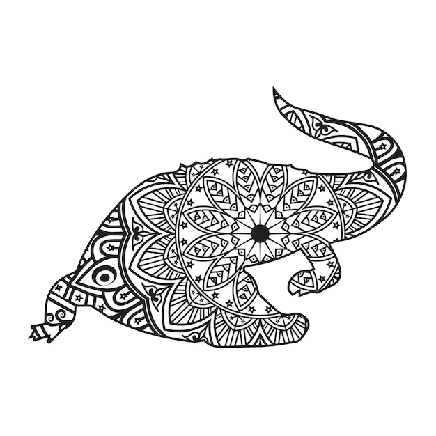 Vactor animal Mandala Coloring Page for All Age