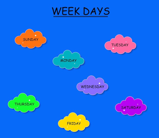 Vector vactor colorful week days