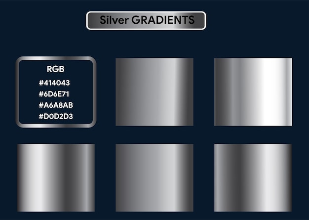 vactor set of silver or platinum gradient background