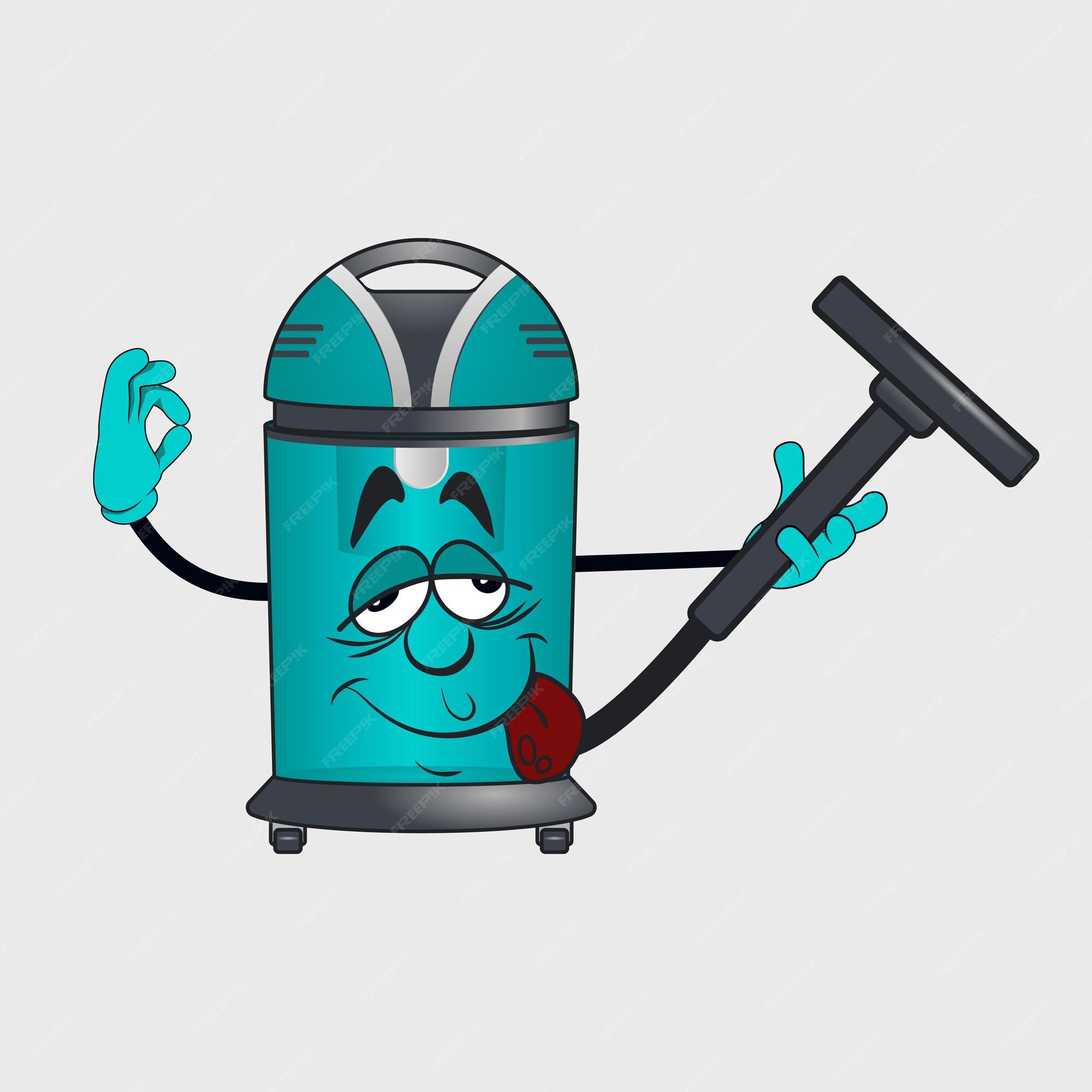 Premium Vector | Vacuum cleaner cartoon character with facial expression Premium Vector | Vacuum cleaner cartoon character with facial expression
