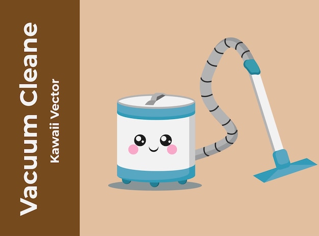 Vector vacuum cleaner cartoon kawaii vector illustration