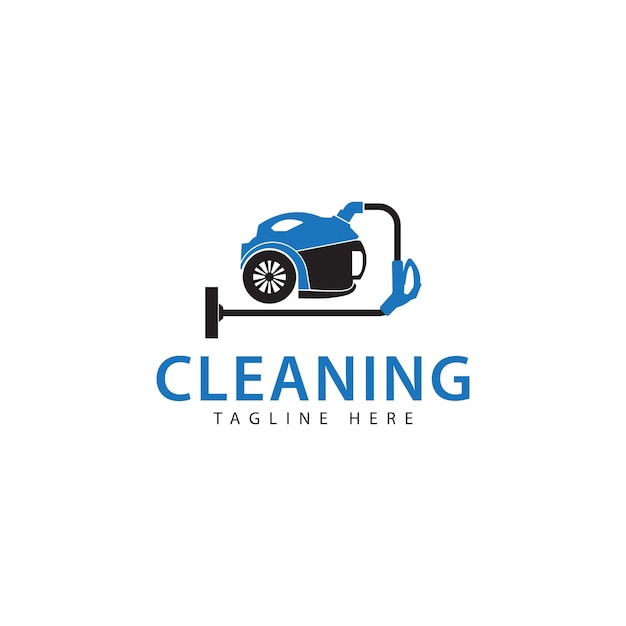 Vettore icona logo aspirapolvere azienda di pulizie illustrazione vettoriale