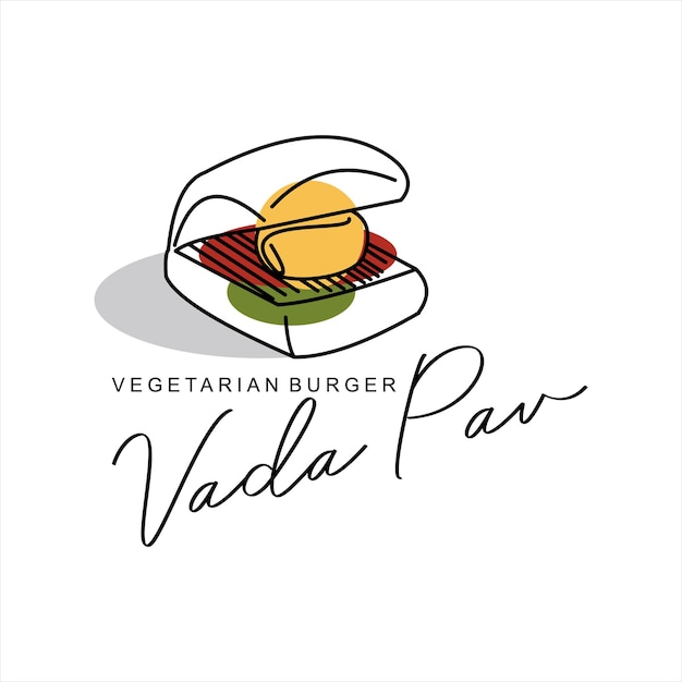 Vada Pav 로고 길거리 음식 벡터