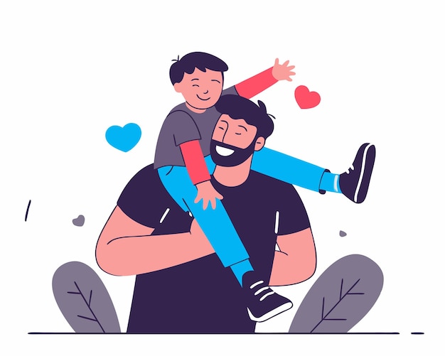 vader en zoon voor vadersdag illustratie