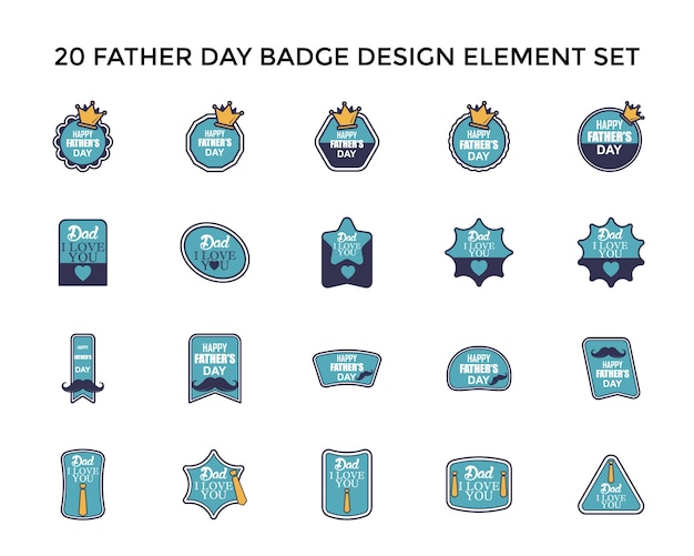 Vaderdag badge pictogram logo ontwerpset