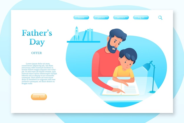 Vaderdag bestemmingspagina sjabloon ouderschap vaderschap webbanner vader onderwijst kind ouder onderwijs peuter lezen