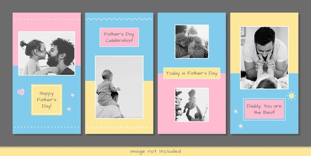 Vaderdag instagram verhalen sjabloon social media collectie