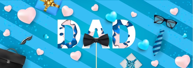 Vector vaderdag speciale banner of cadeaubon social media post 3d illustratie