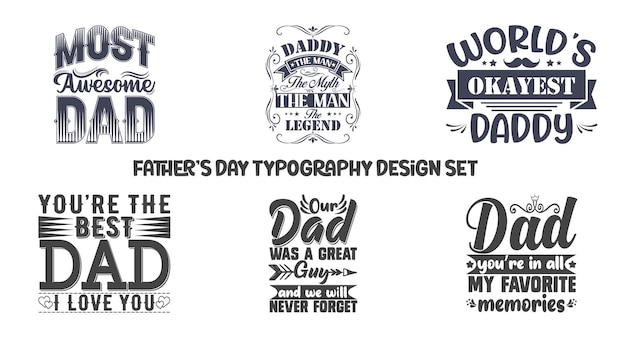 vaderdag typografie belettering ontwerpset