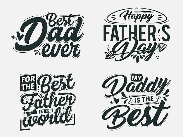 vaderdag typografie ontwerpbundel voor t-shirt of cadeaubon