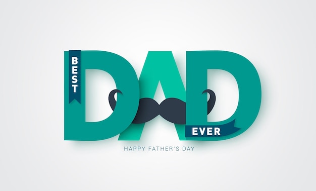 Vaderdag vector banner ontwerp Happy Father's day begroeting in papier gesneden vader typografie