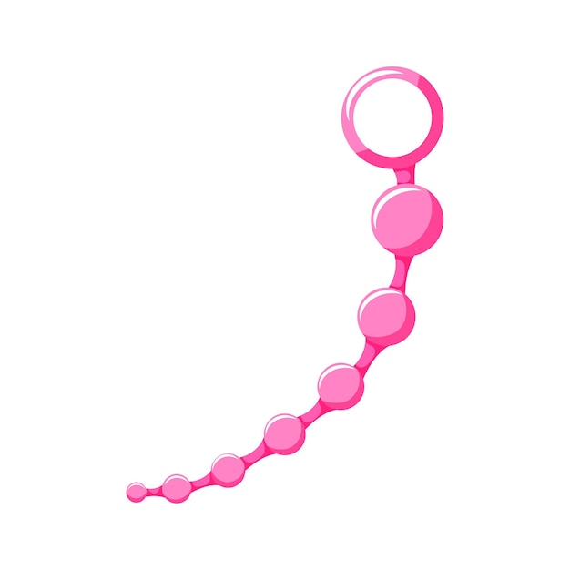 Vector vaginal silicone balls cartoon icon of sex toy for woman to strengthen muscles of vagina