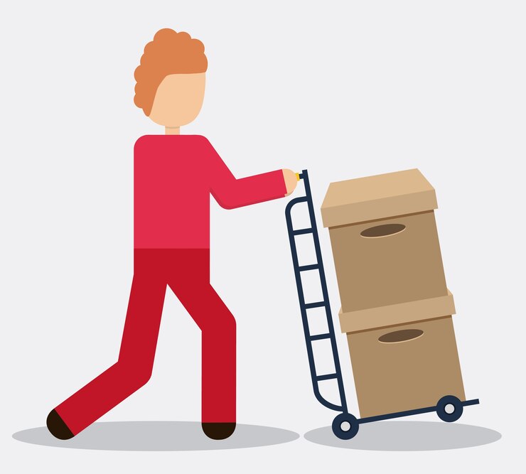 Vector vak pakket man mannelijke avatar levering verzending pictogram