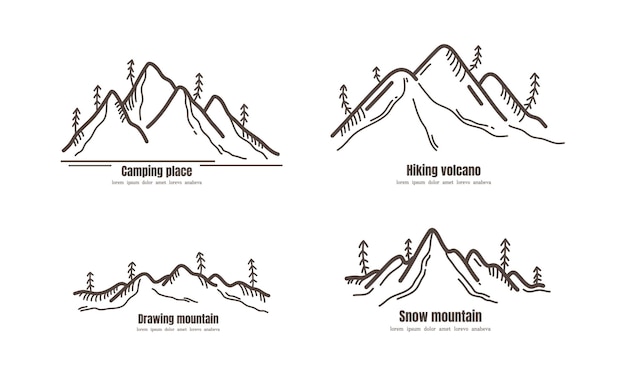 Vakantie berg logo vector berg bergen wandelen label logo berg logo berg natu