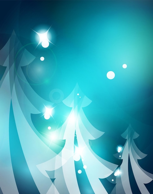 Vector vakantie blauwe abstracte achtergrond winter sneeuwvlokken kerstmis en nieuwjaar ontwerpsjabloon