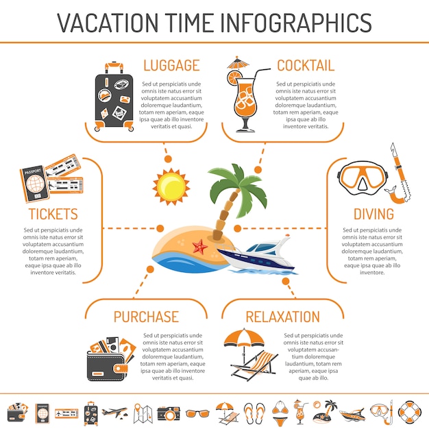 Vakantie en toerisme infographics