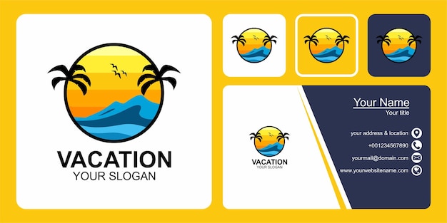 vakantie logo ontwerp en visitekaartje