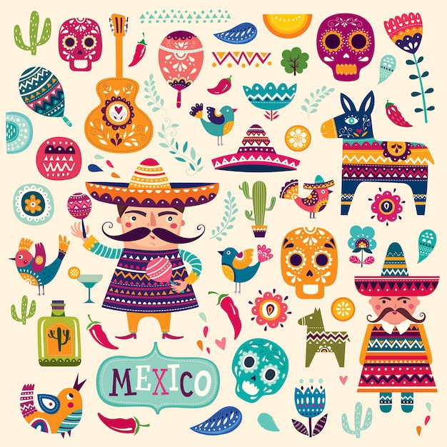 Vector vakantie mexicaanse illustratie