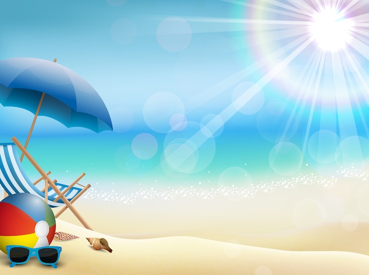 Vector vakantie op het strand in de zomer