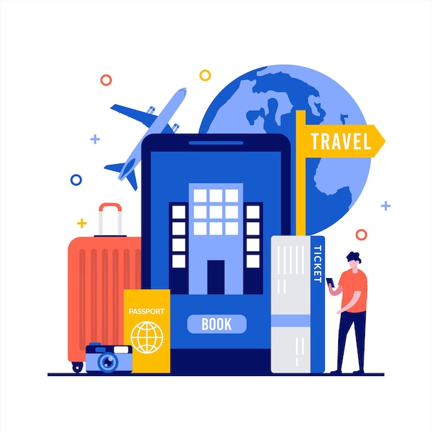 Vakantie plannen, online serviceconcepten met karakter boeken.