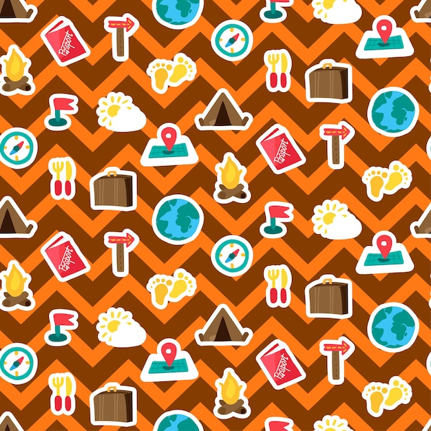 Vakantie reizen naadloze vector patroon
