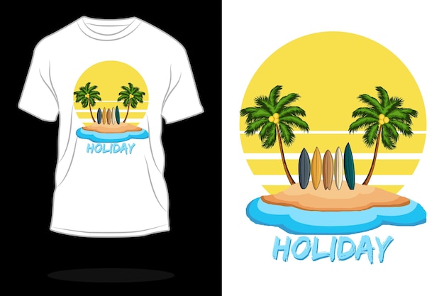 Vakantie strand retro t-shirt ontwerp