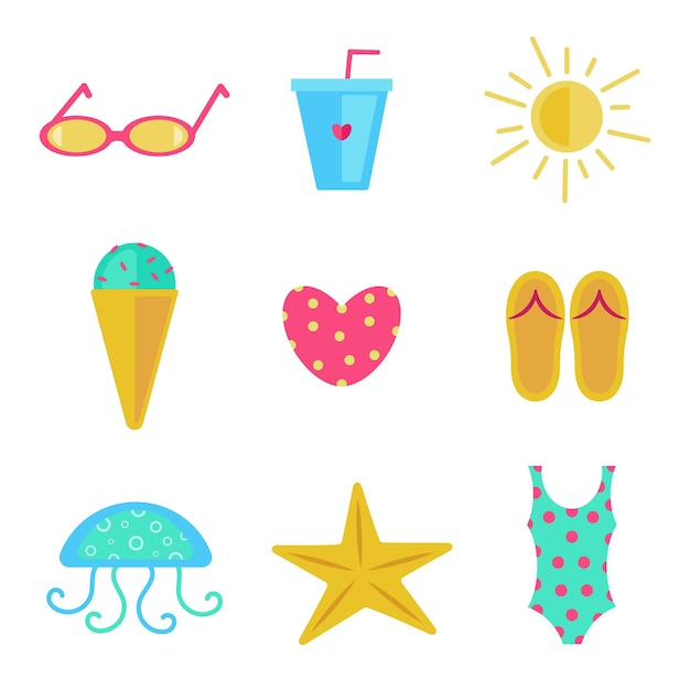 Vakantie vector strand set illustratie