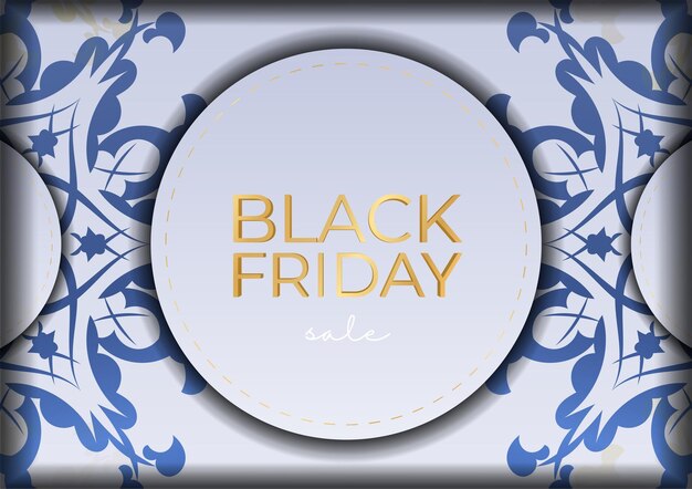 Vector vakantiereclame voor black friday in beige kleur met vintage ornament