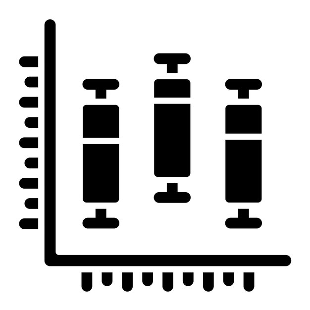 Vakplot Glyph effen zwarte afbeelding