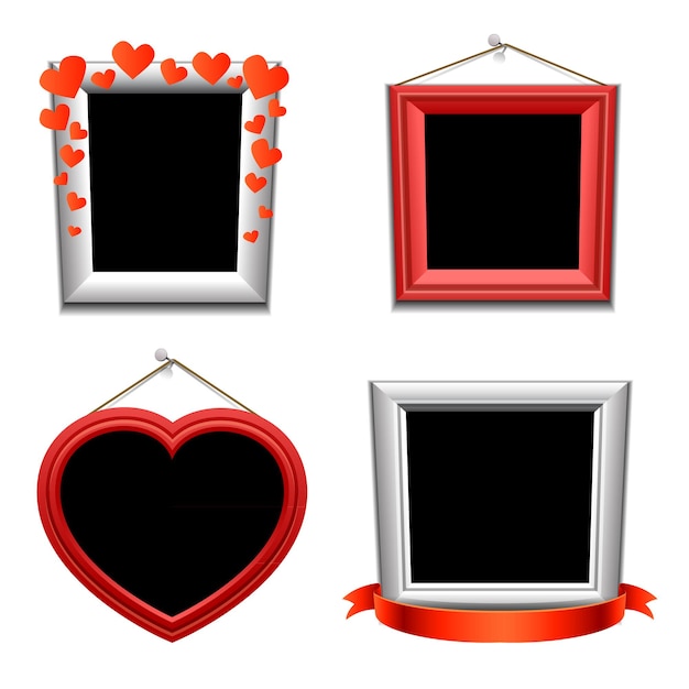 Valentijn frame vector icon set