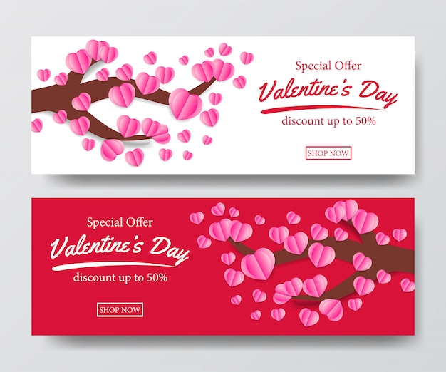 Valentijnsdag aanbieding banner