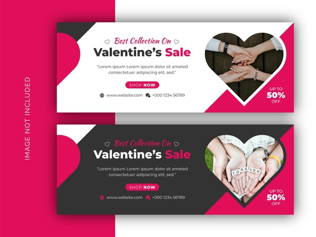 Vector valentijnsdag aanbieding korting verkoop promotie social media facebook cover