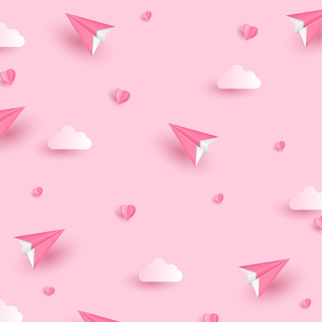 Valentijnsdag achtergrond in papieren stijl